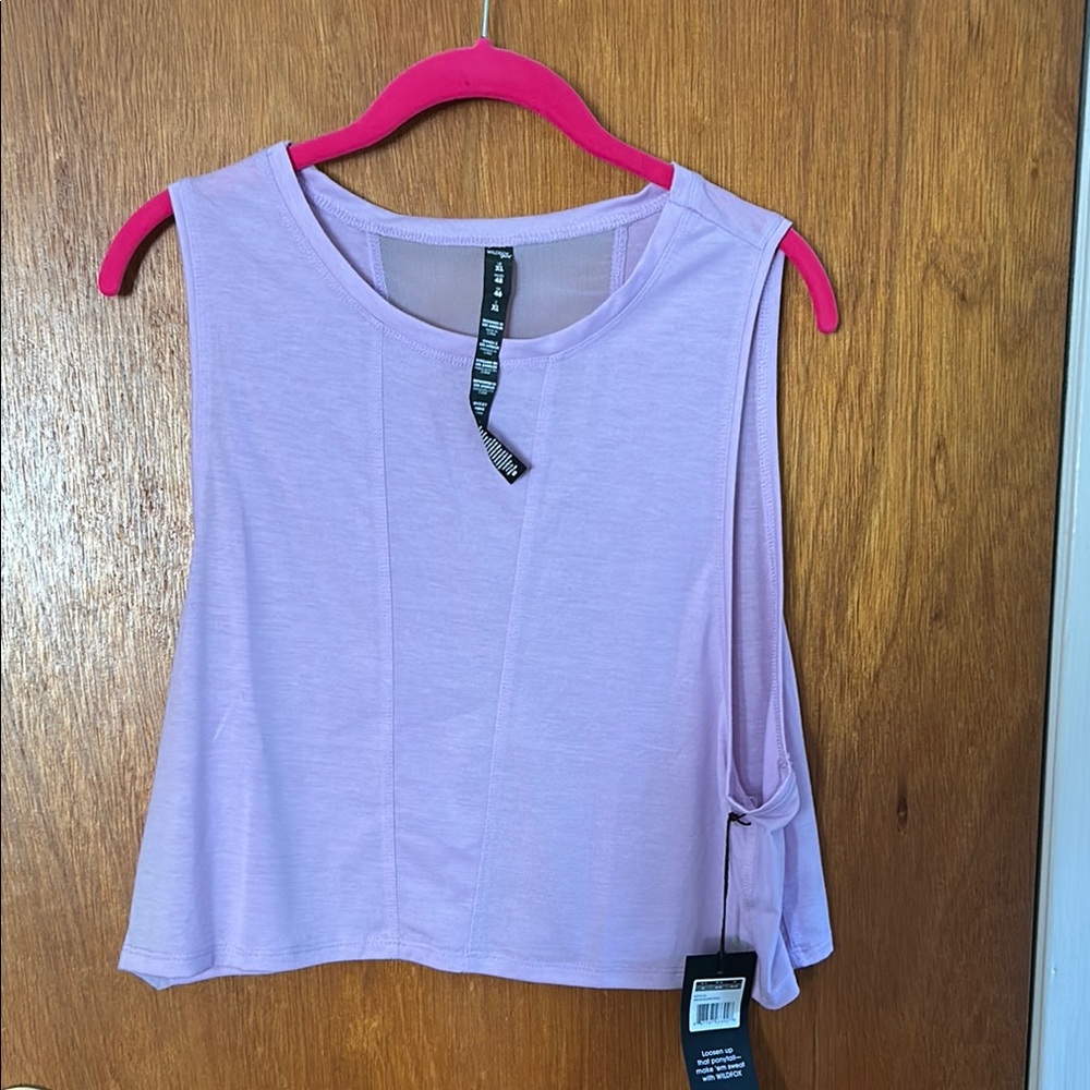 Wildfox Purple Cut Out Crop Tank Top